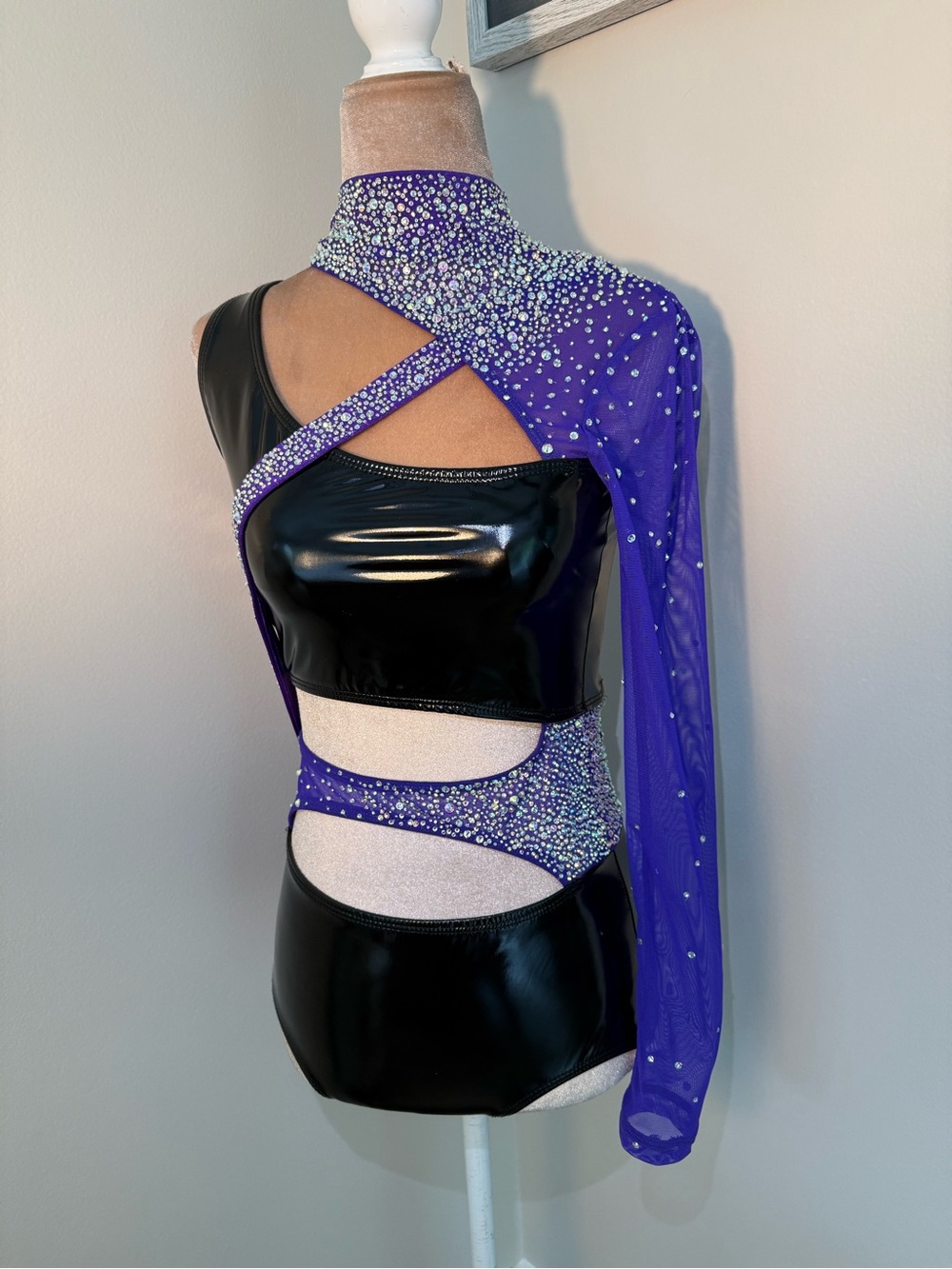 Purple and Black sparkling jazz costume